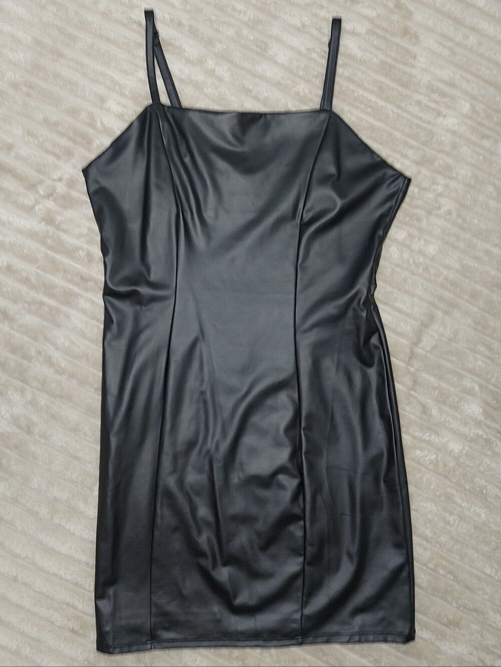 Rue21 Black Faux Leather Camisole Mini Dress